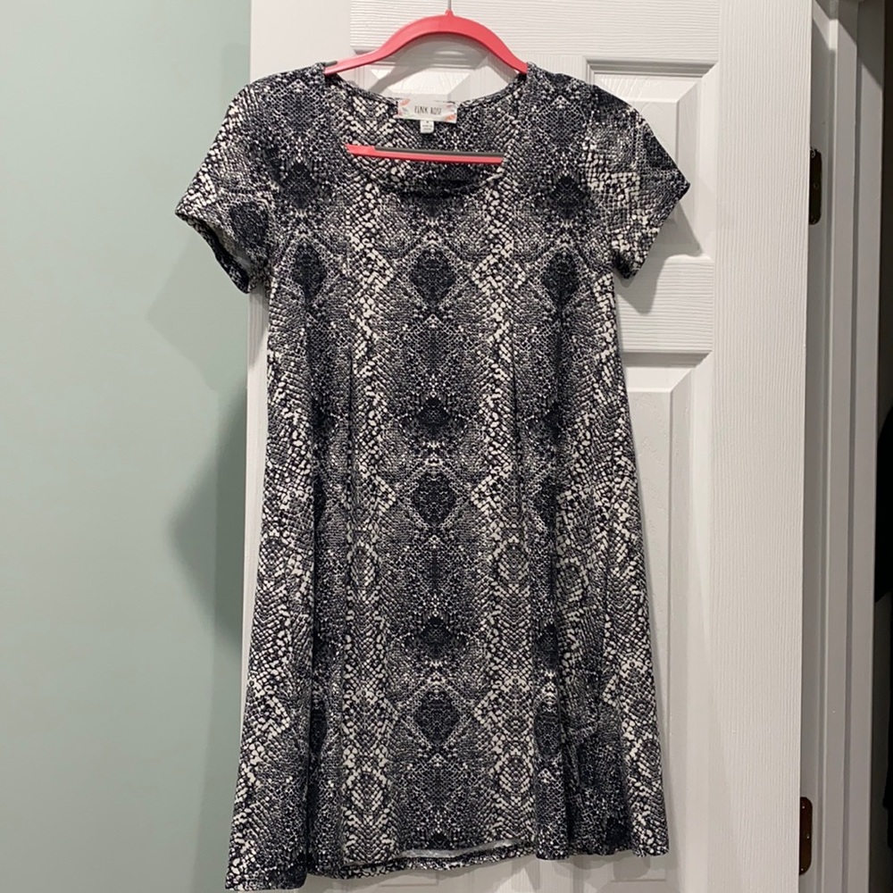 Snake Print Pink Rose Dress
